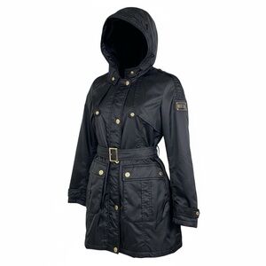 Baby Phat Black Utility Jacket with Gold Accents Logo Gold Snap Buttons Size XL